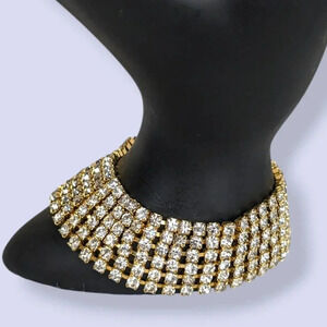 Vintage White Rhinestone Locking Bracelet